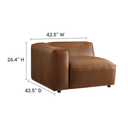 Modway furniture Auren 3-Piece Upholstered Vegan Leather Modular Loveseat with Ottoman - EEI-7130-CAM