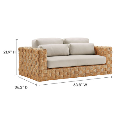 Modway Furniture Thames  4-Piece Outdoor Patio Wicker Rattan Furniture Set - EEI-7135-NAT-LGR