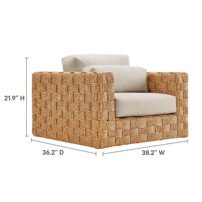 Modway Furniture Thames  4-Piece Outdoor Patio Wicker Rattan Furniture Set - EEI-7135-NAT-LGR