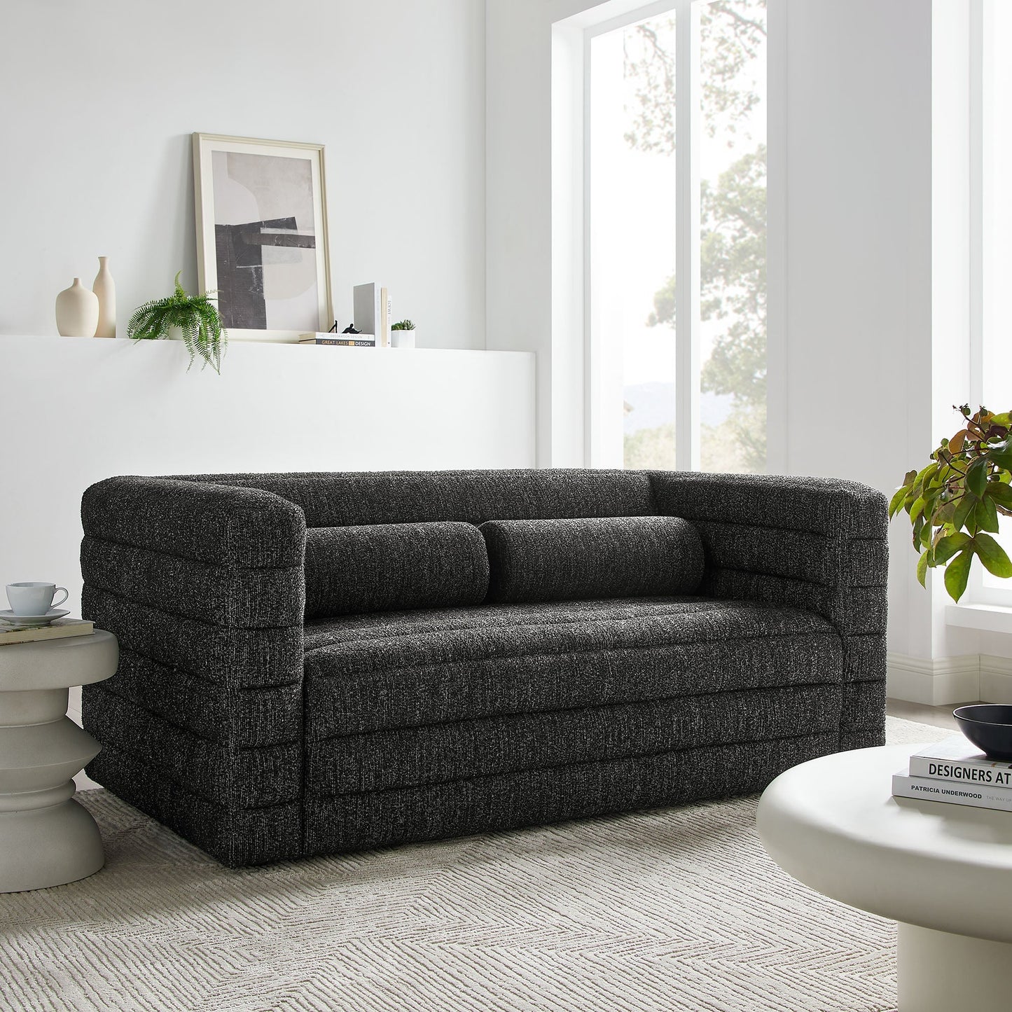 Modway furniture Relle Channel Tufted Boucle Upholstered Loveseat - EEI-7137-CHA