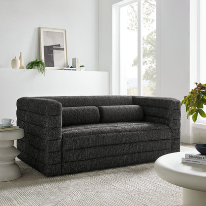 Modway furniture Relle Channel Tufted Boucle Upholstered Loveseat - EEI-7137-CHA