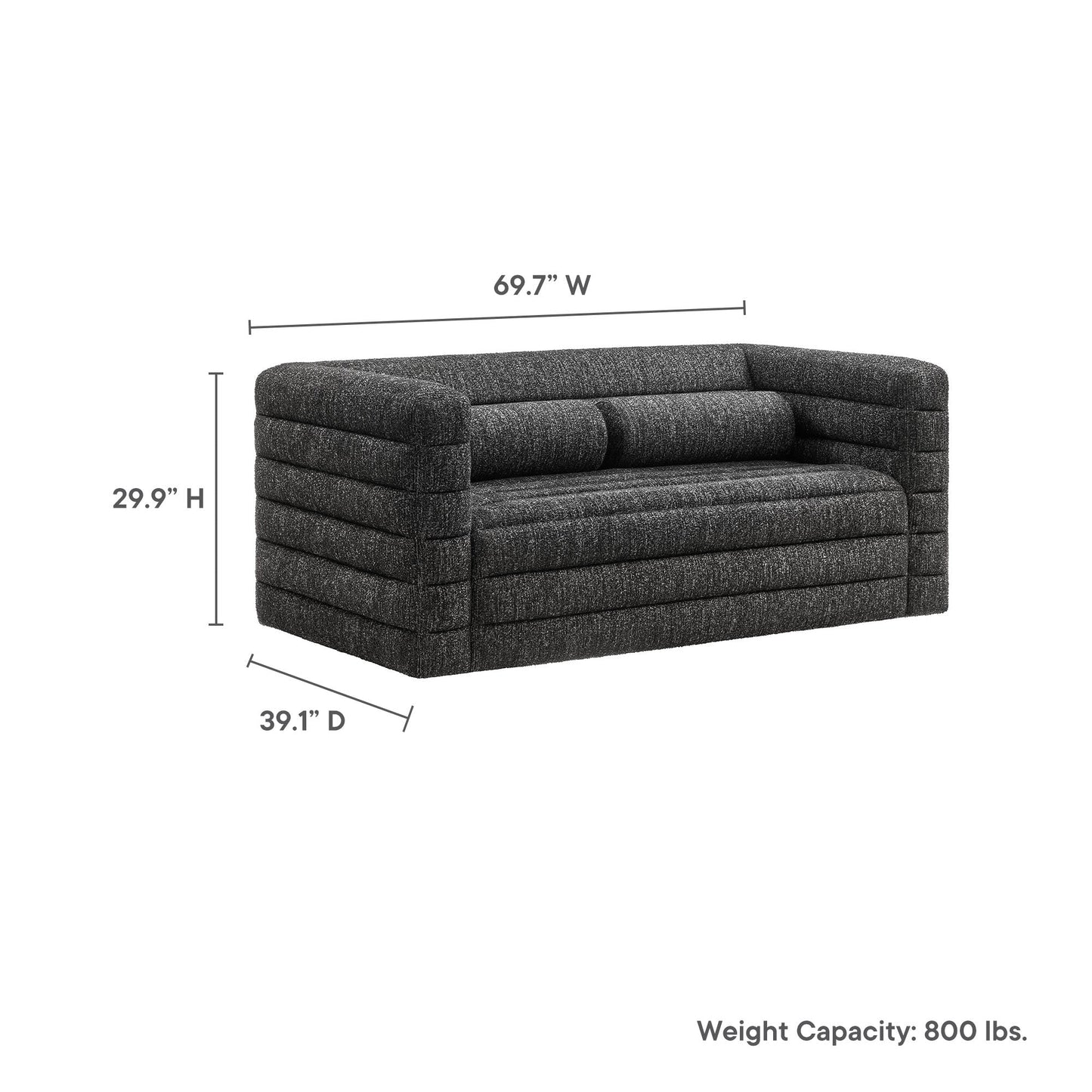 Modway furniture Relle Channel Tufted Boucle Upholstered Loveseat - EEI-7137-CHA