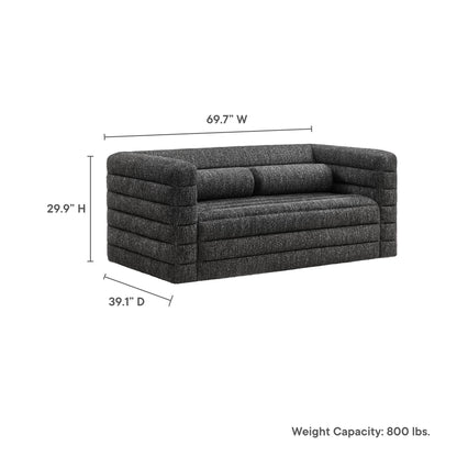 Modway furniture Relle Channel Tufted Boucle Upholstered Loveseat - EEI-7137-CHA