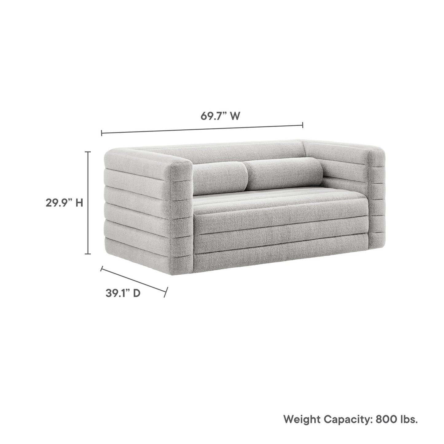 Modway furniture Relle Channel Tufted Boucle Upholstered Loveseat - EEI-7137-CHA