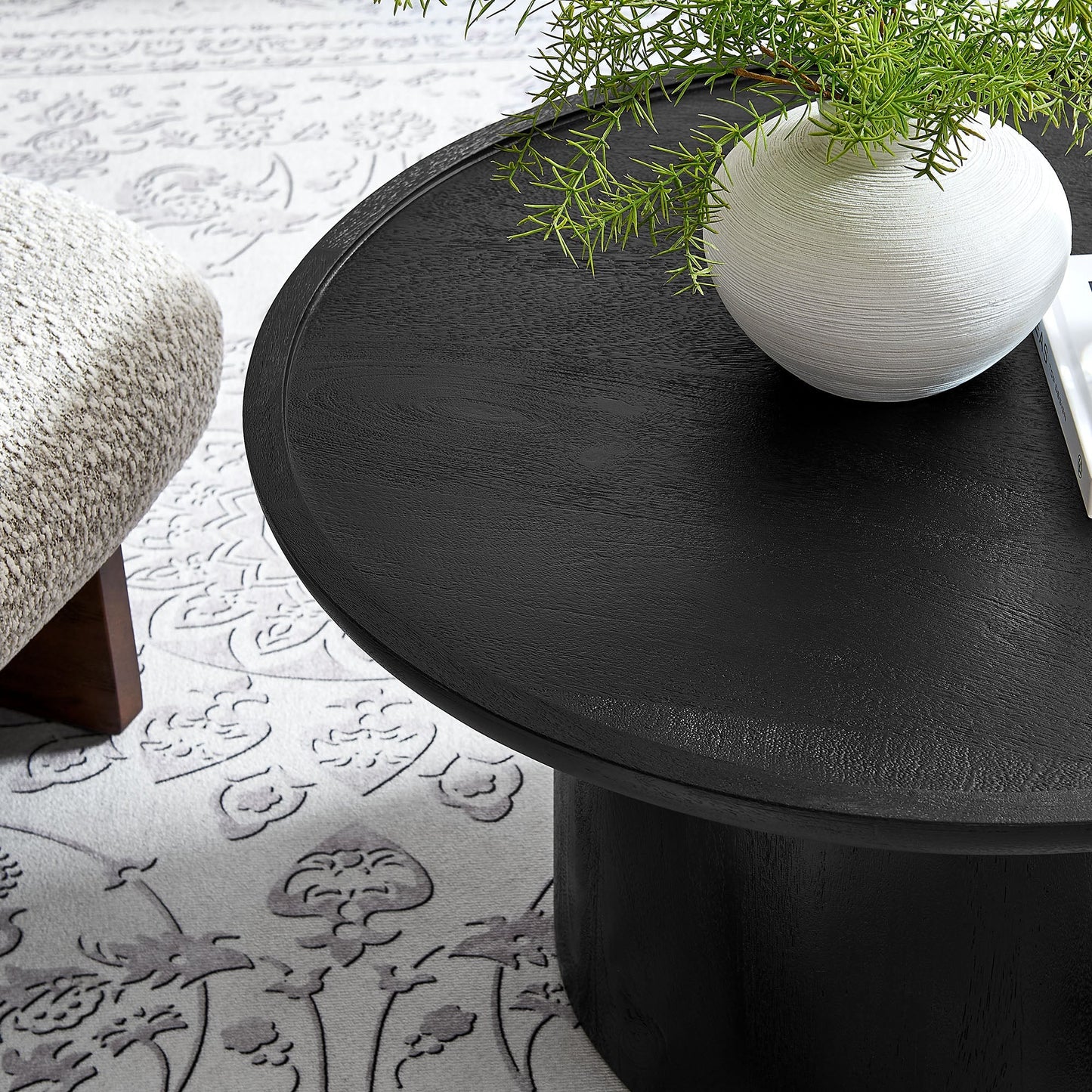 Modway furniture Holloway 30" Round Wood Coffee Table - EEI-7144-BLK