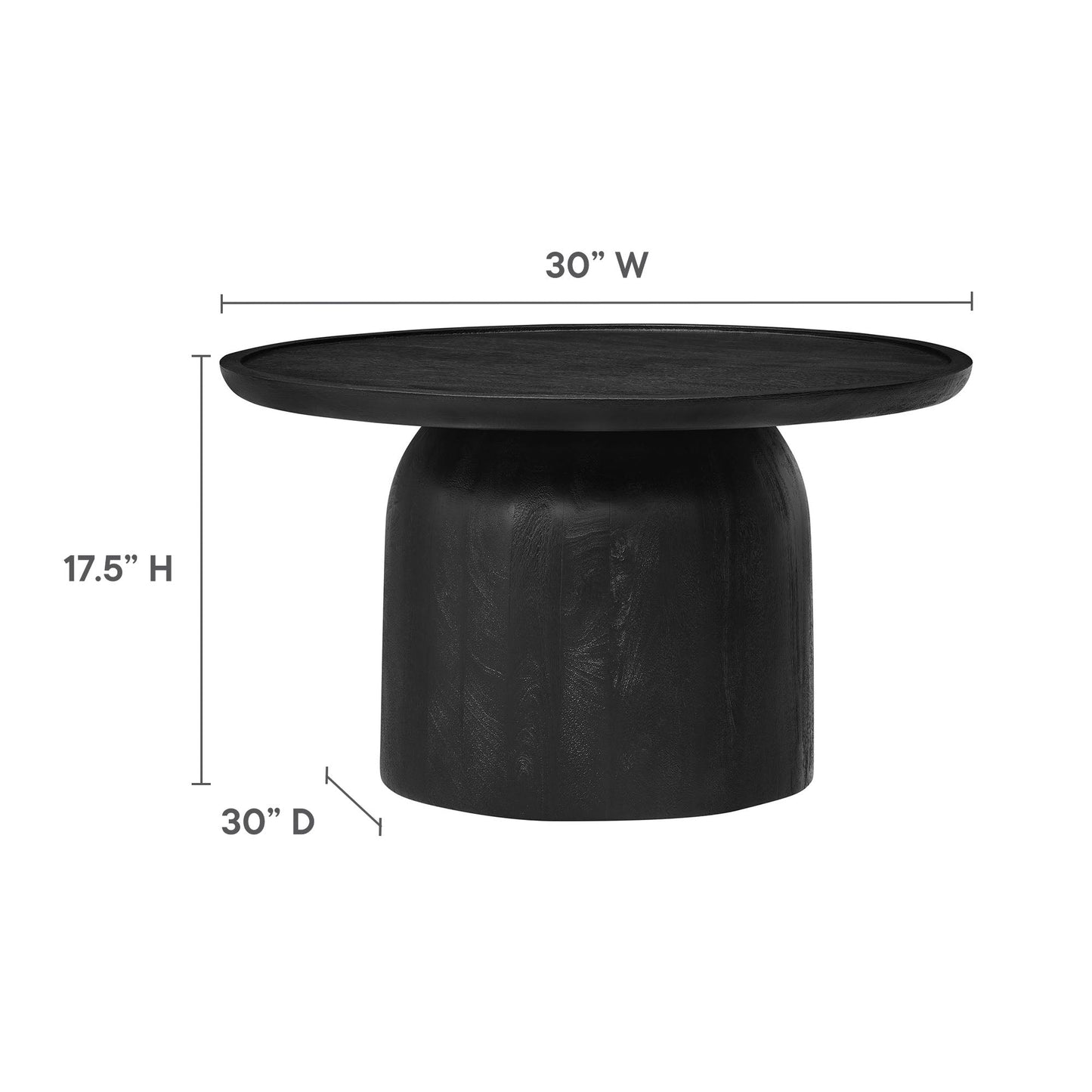 Modway furniture Holloway 30" Round Wood Coffee Table - EEI-7144-BLK