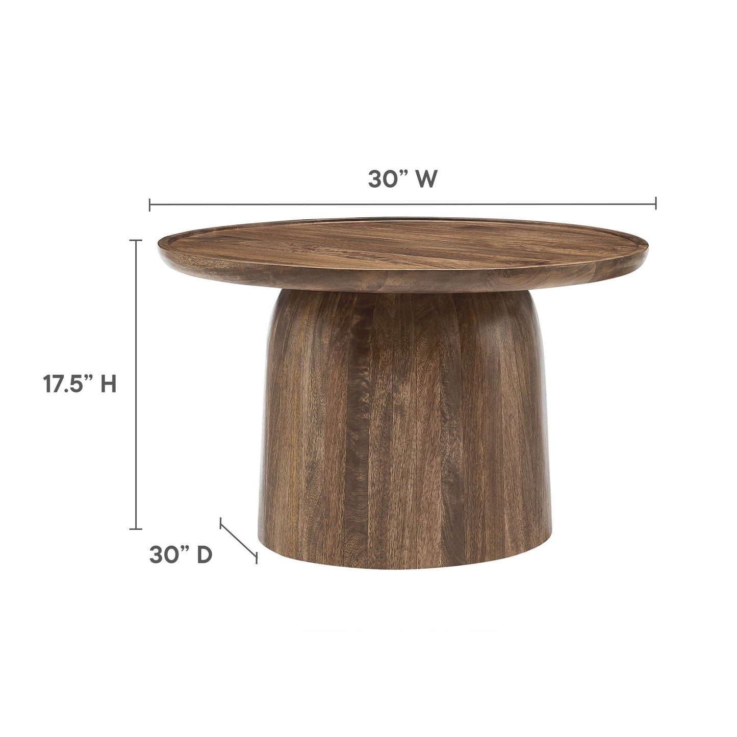 Modway furniture Holloway 30" Round Wood Coffee Table - EEI-7144-BLK