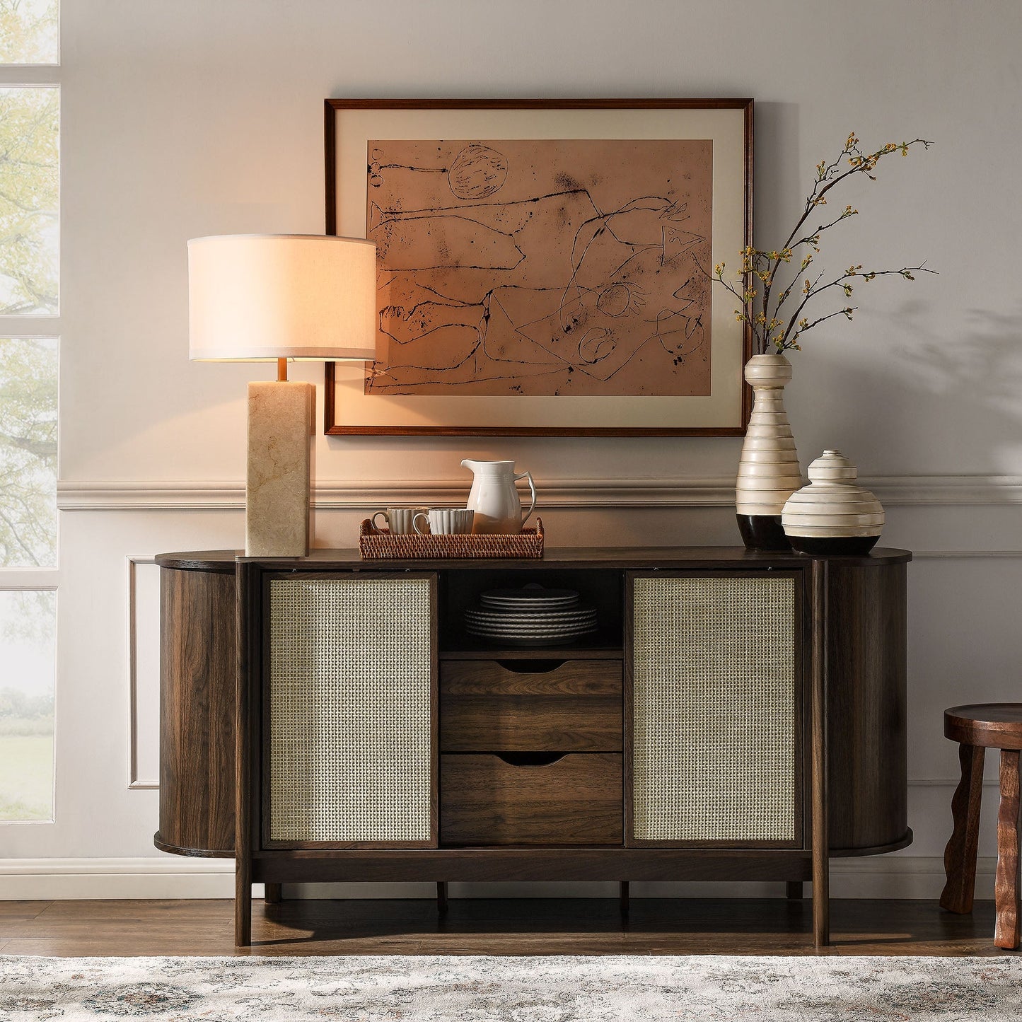 Modway furniture Reid 63" Curved Sideboard - EEI-7166-WAL