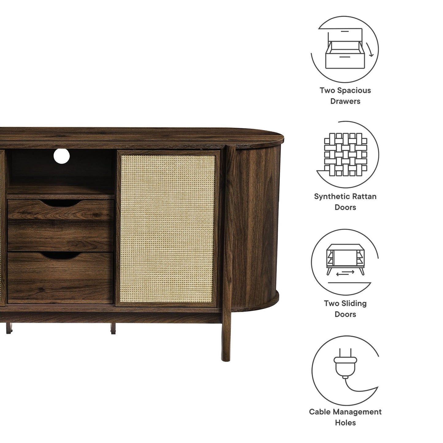 Modway furniture Reid 63" Curved Sideboard - EEI-7166-WAL