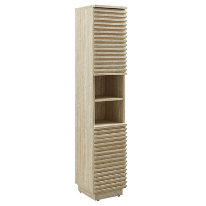 Modway furniture Render Tall Narrow Faux Travertine Linen Storage Cabinet - EEI-7178-TRA