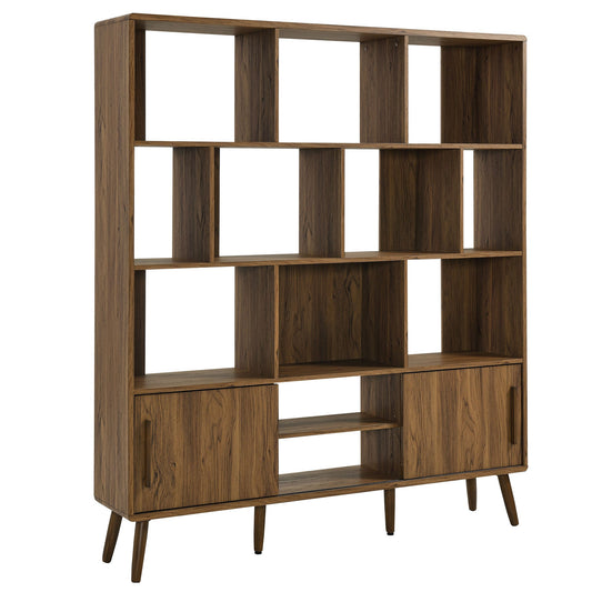 Modway furniture Transmit 59" Bookcase with Sliding Doors - EEI-7194-WAL