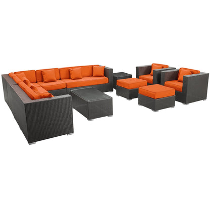 Modway Furniture Cohesion 11 Piece Outdoor Patio Sectional Set by Modway - EEI-723-EXP-ORA-SET