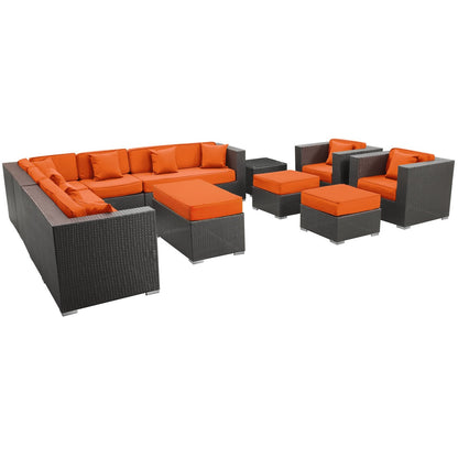 Modway Furniture Cohesion 11 Piece Outdoor Patio Sectional Set by Modway - EEI-723-EXP-ORA-SET