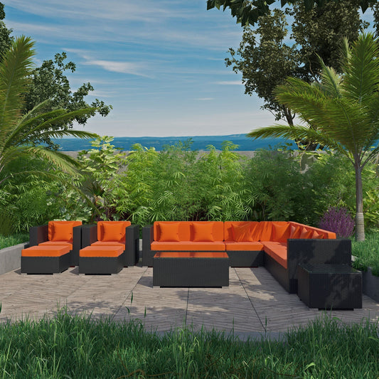 Modway Furniture Cohesion 11 Piece Outdoor Patio Sectional Set by Modway - EEI-723-EXP-ORA-SET