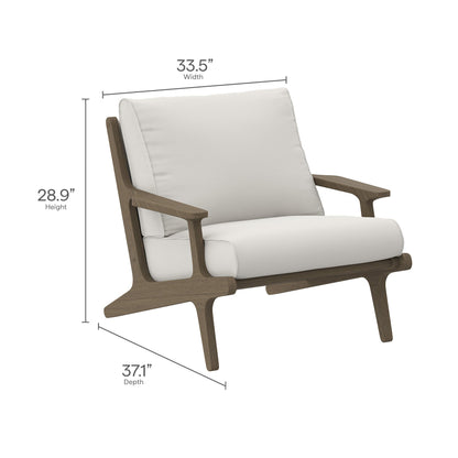Modway Furniture Saratoga 4-Piece Outdoor Patio Teak Wood Furniture Set – EEI-7266-WGR-WHI