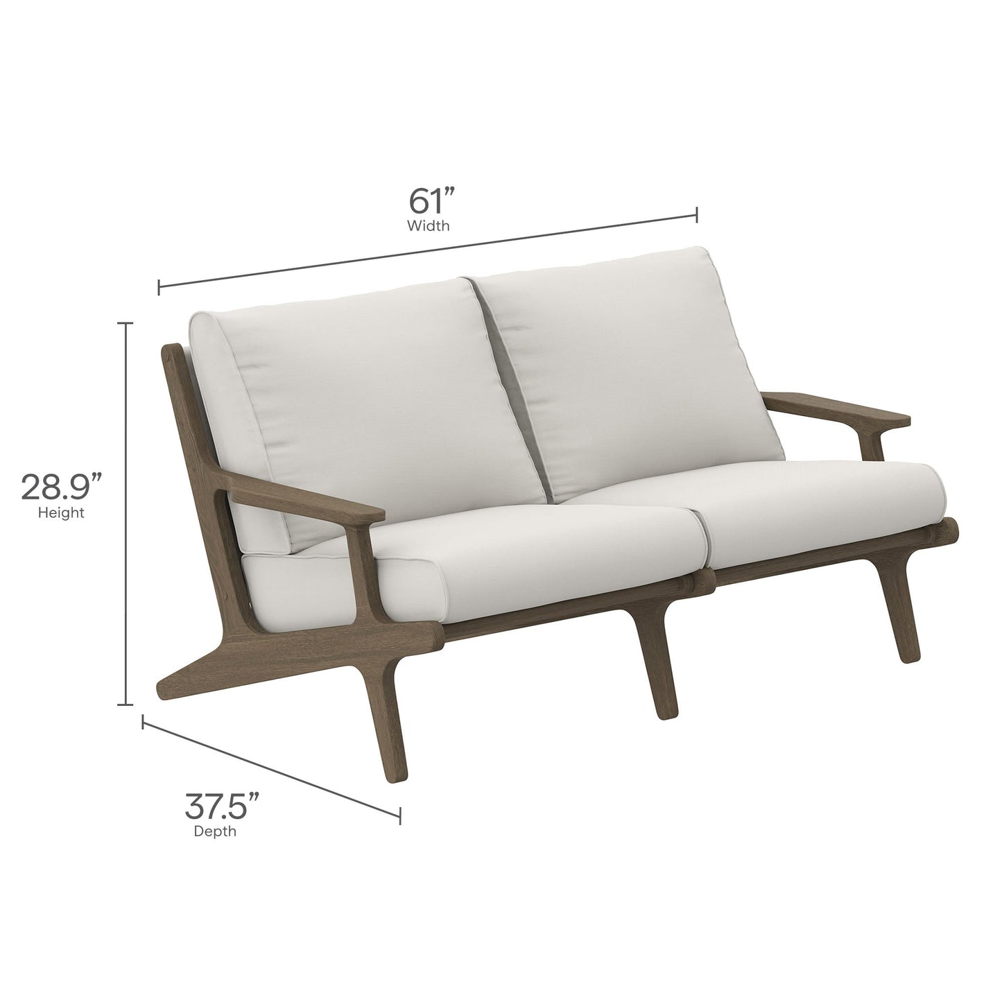 Modway Furniture Saratoga 4-Piece Outdoor Patio Teak Wood Furniture Set – EEI-7270-WGR-WHI