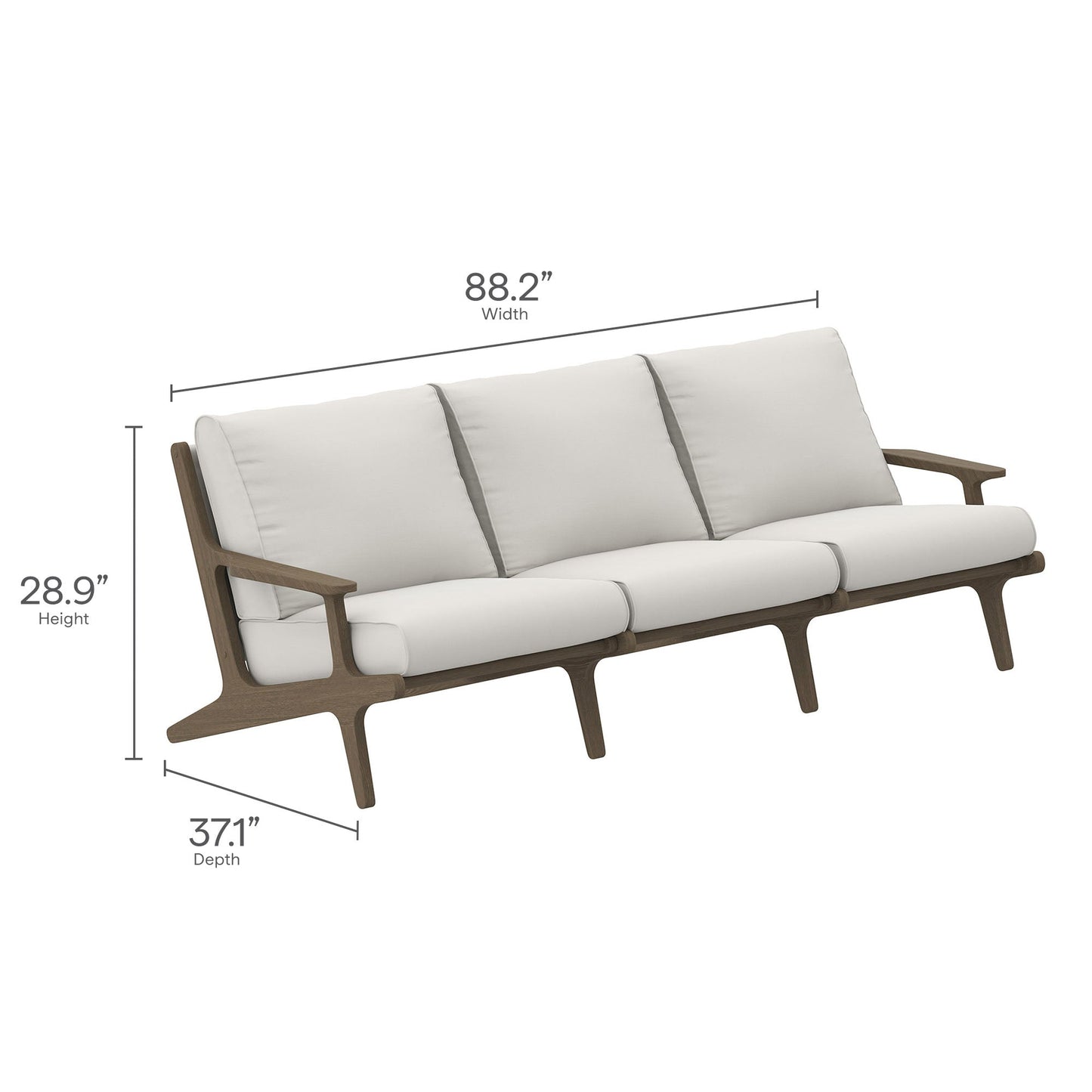 Modway Furniture Saratoga 4-Piece Outdoor Patio Teak Wood Furniture Set – EEI-7270-WGR-WHI
