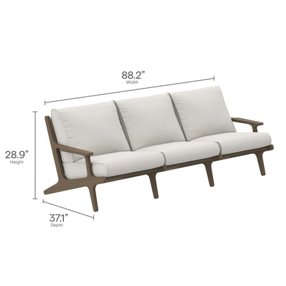 Modway Furniture Saratoga 4-Piece Outdoor Patio Teak Wood Furniture Set – EEI-7270-WGR-WHI