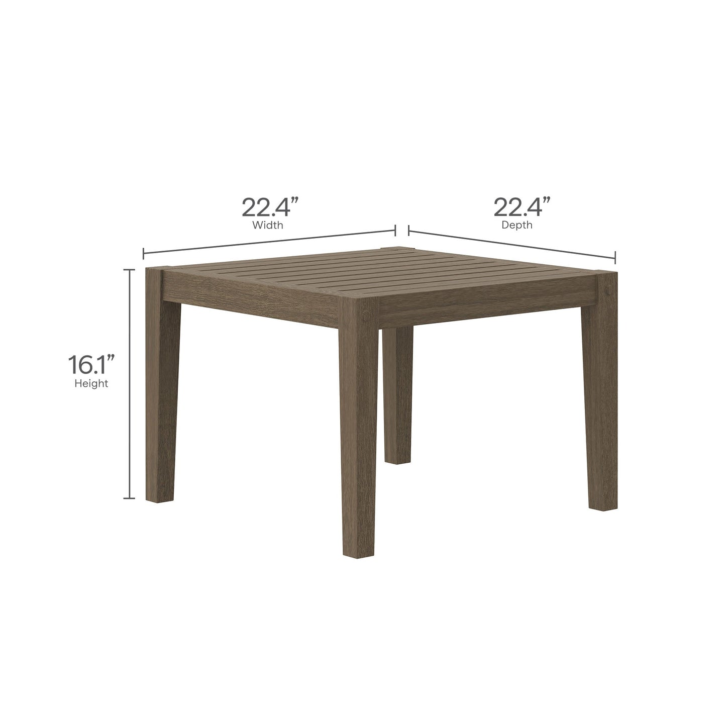 Modway Furniture Northlake 3-Piece Outdoor Patio Teak Wood Furniture Set with Armchair and Side Table - EEI-7275-WGR-WHI