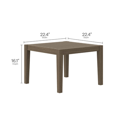 Modway Furniture Northlake 3-Piece Outdoor Patio Teak Wood Furniture Set with Armchair and Side Table - EEI-7275-WGR-WHI