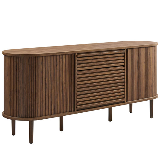 Modway furniture Harlan 67" Fluted Oval Sideboard Cabinet - EEI-7293-WAL
