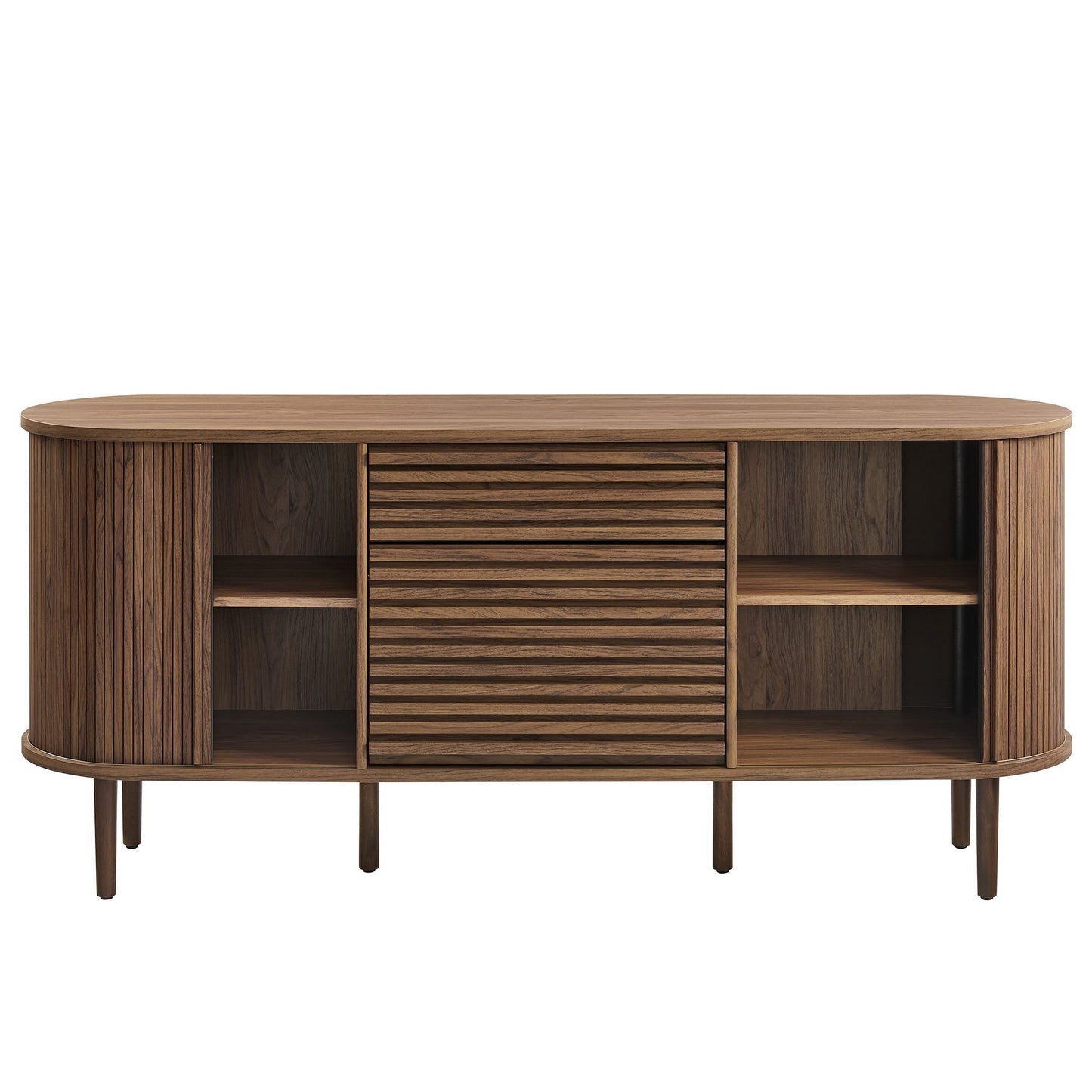 Modway furniture Harlan 67" Fluted Oval Sideboard Cabinet - EEI-7293-WAL