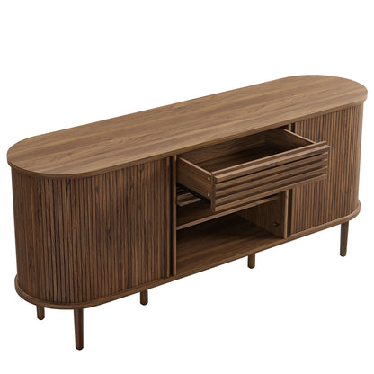 Modway furniture Harlan 67" Fluted Oval Sideboard Cabinet - EEI-7293-WAL
