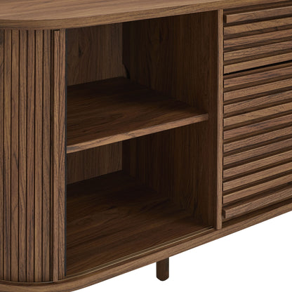 Modway furniture Harlan 67" Fluted Oval Sideboard Cabinet - EEI-7293-WAL