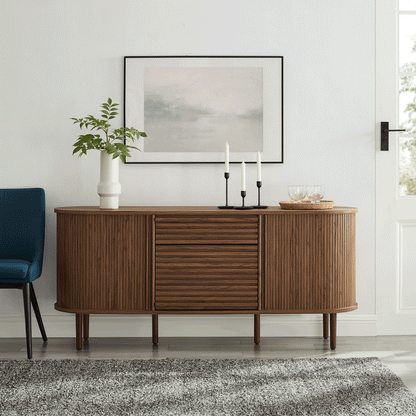 Modway furniture Harlan 67" Fluted Oval Sideboard Cabinet - EEI-7293-WAL