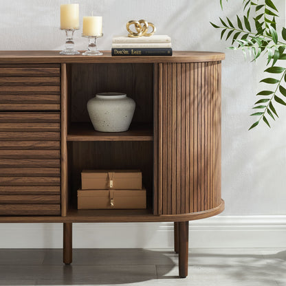 Modway furniture Harlan 67" Fluted Oval Sideboard Cabinet - EEI-7293-WAL