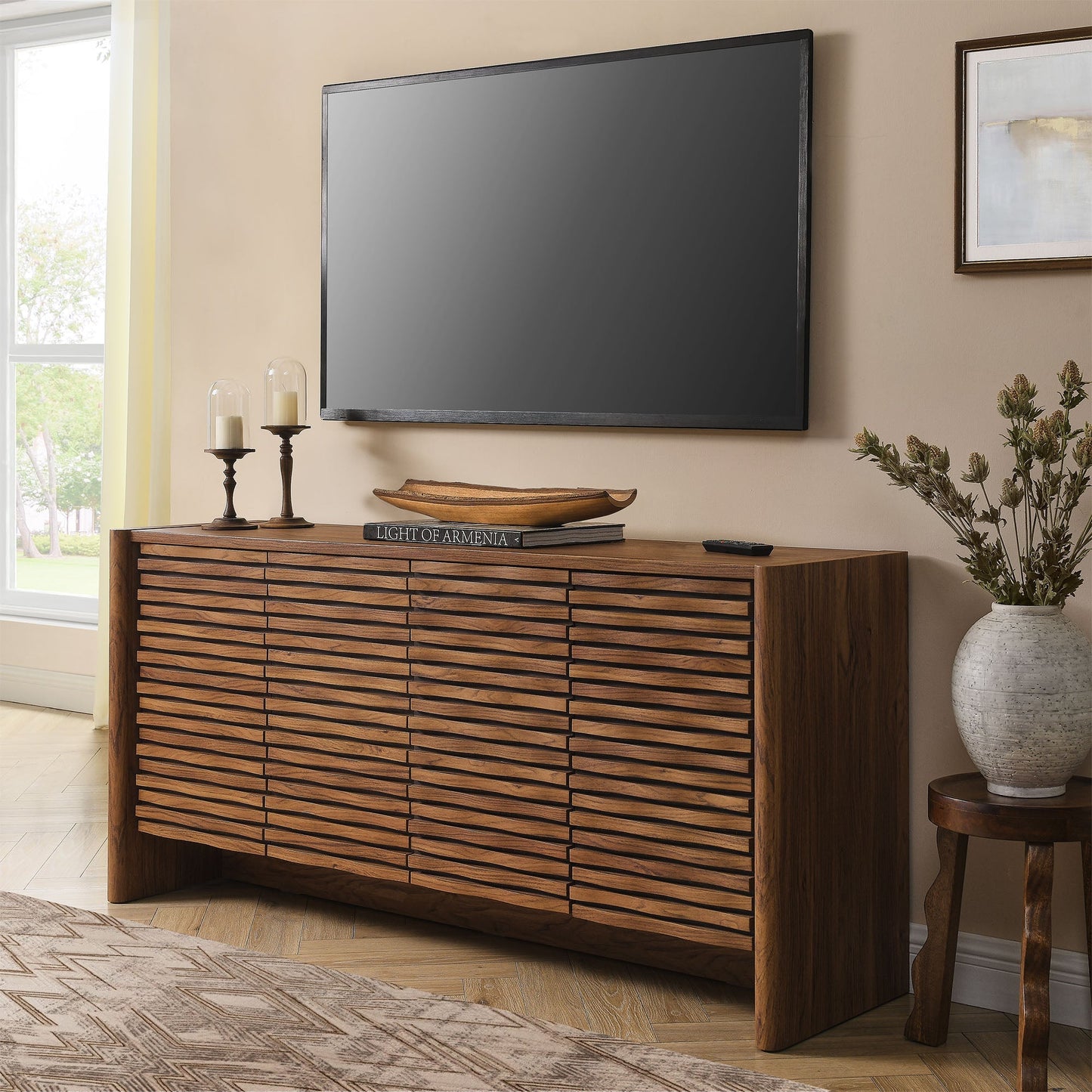 Modway furniture Emric Wave 66" 4-Door Sideboard - EEI-7346-WAL