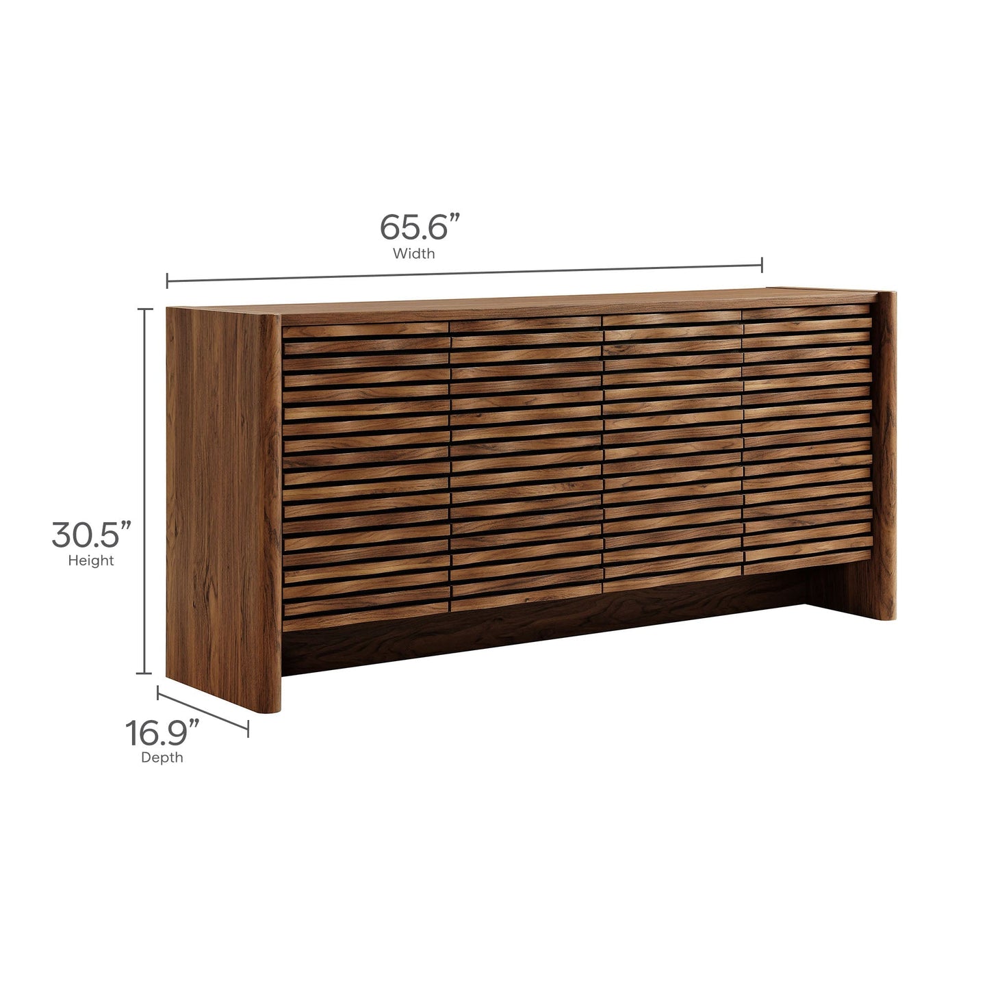 Modway furniture Emric Wave 66" 4-Door Sideboard - EEI-7346-WAL