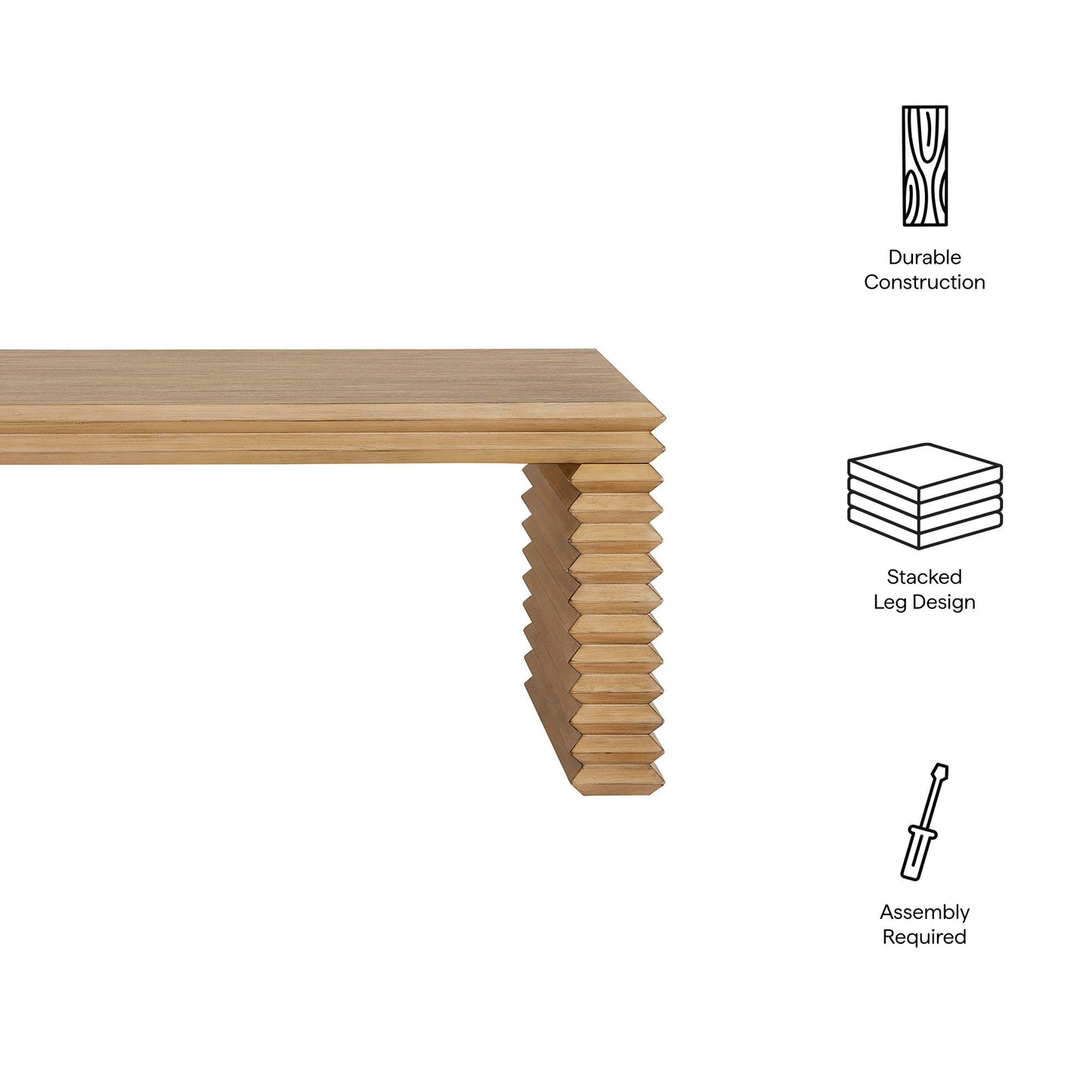 Modway furniture Canto Rectangular Stacked Design Coffee Table - EEI-7348-WOA