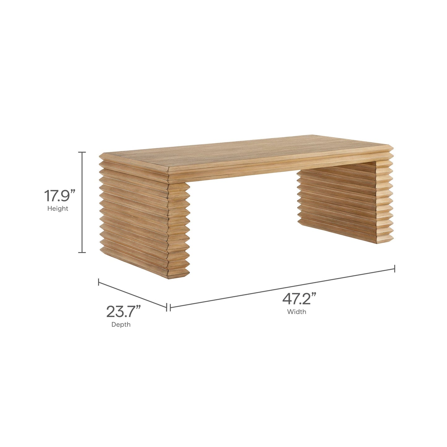 Modway furniture Canto Rectangular Stacked Design Coffee Table - EEI-7348-WOA
