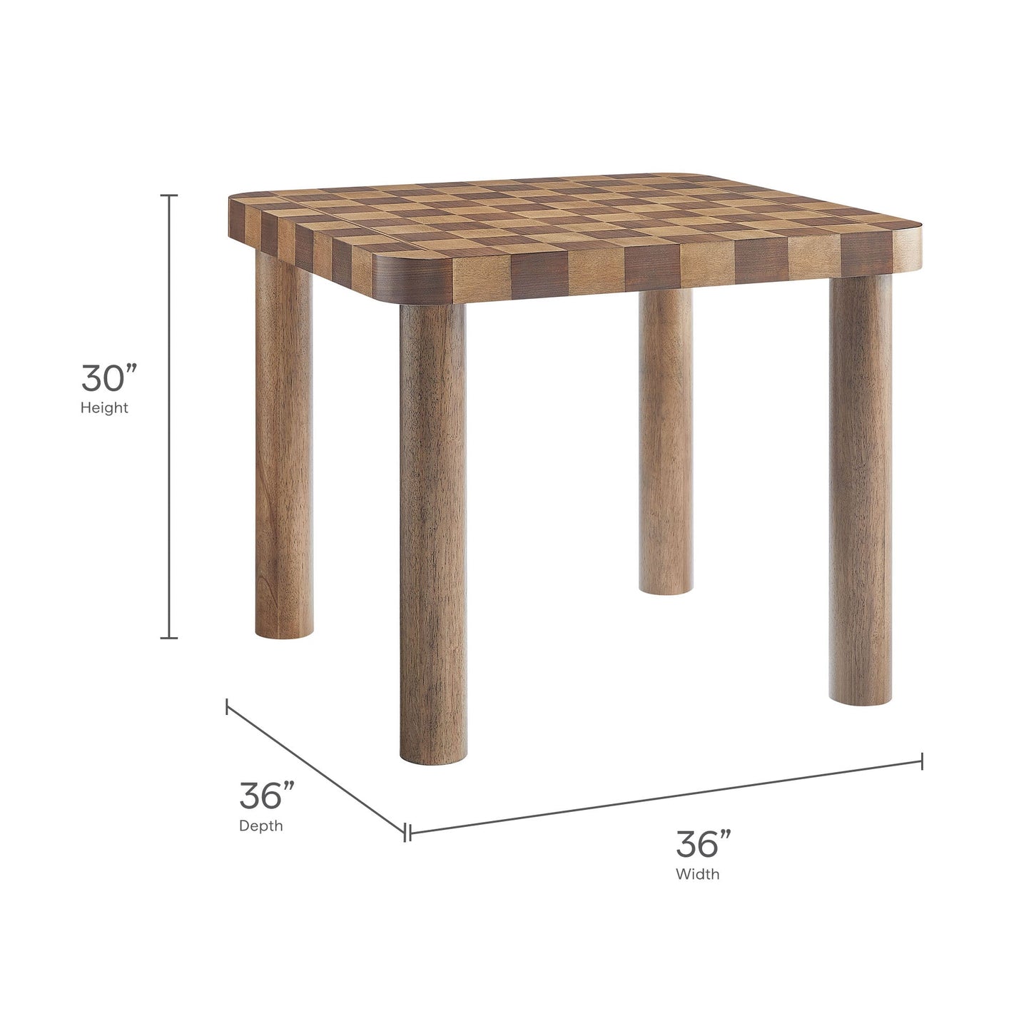 Modway furniture Oscar 36 Inch Square Checkered Dining Table - EEI-7351-OWC