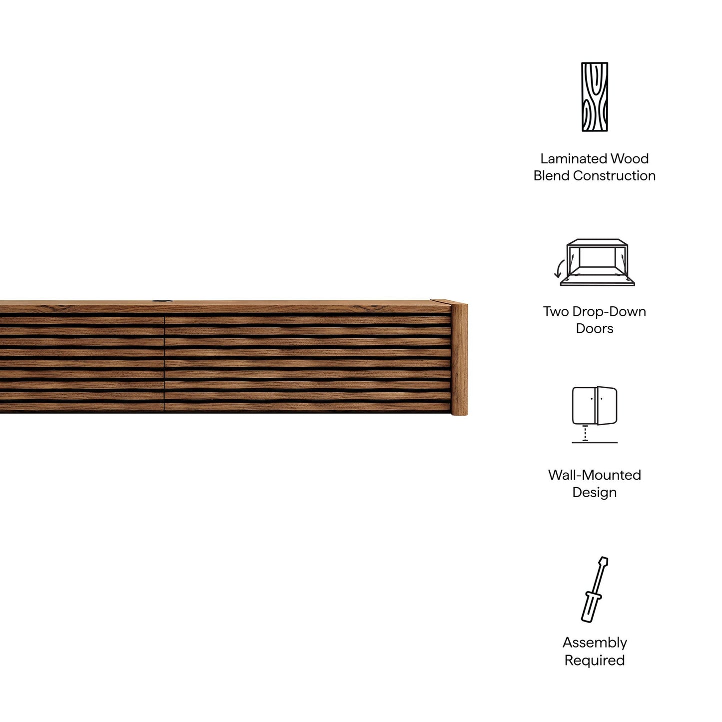 Modway furniture Emric Wave 71" Wall-Mounted TV Cabinet - EEI-7352-WAL