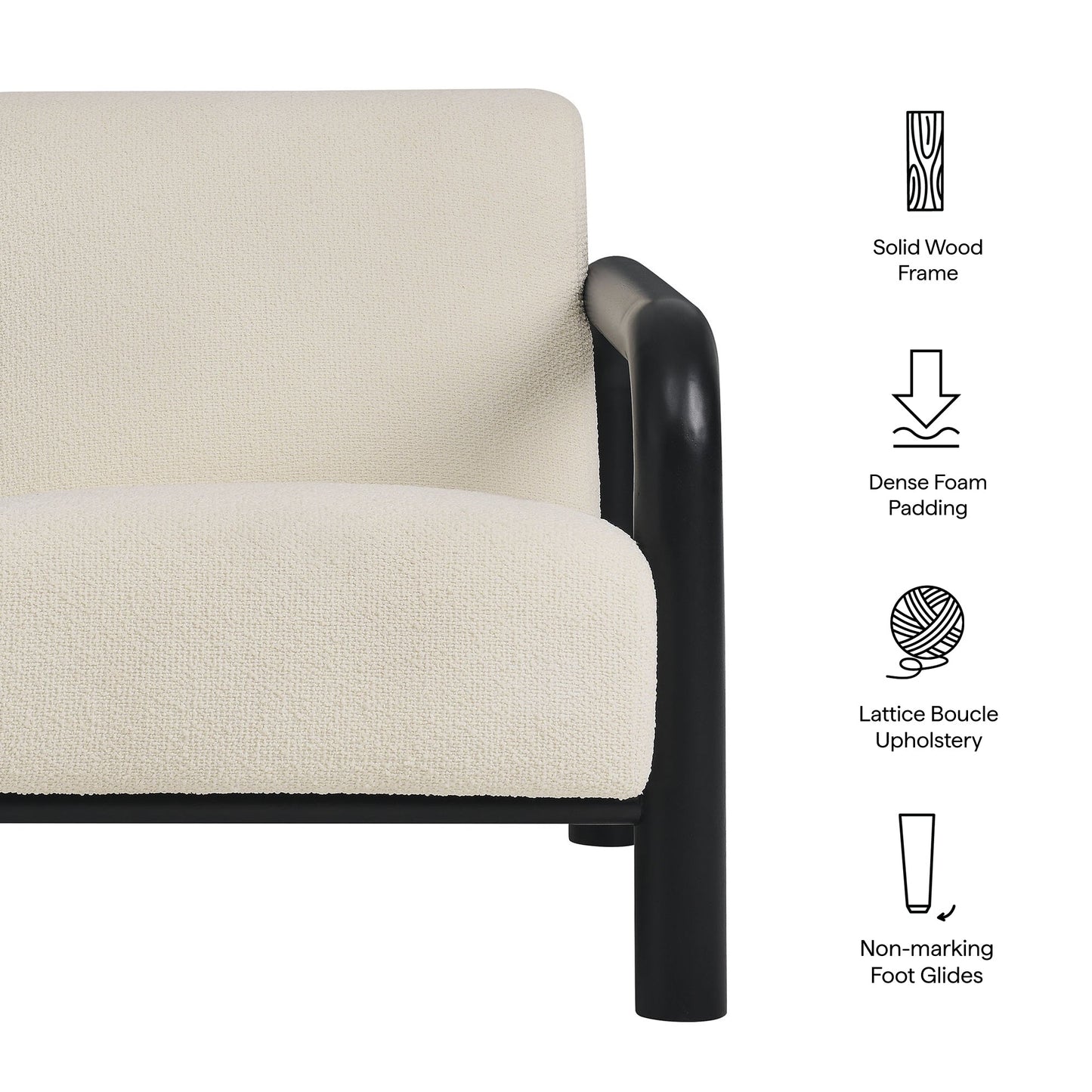 Modway furniture Sereno Boucle Accent Chair - EEI-7391-CRE-OAK