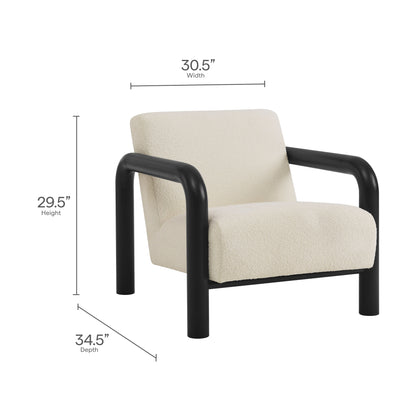 Modway furniture Sereno Boucle Accent Chair - EEI-7391-CRE-OAK