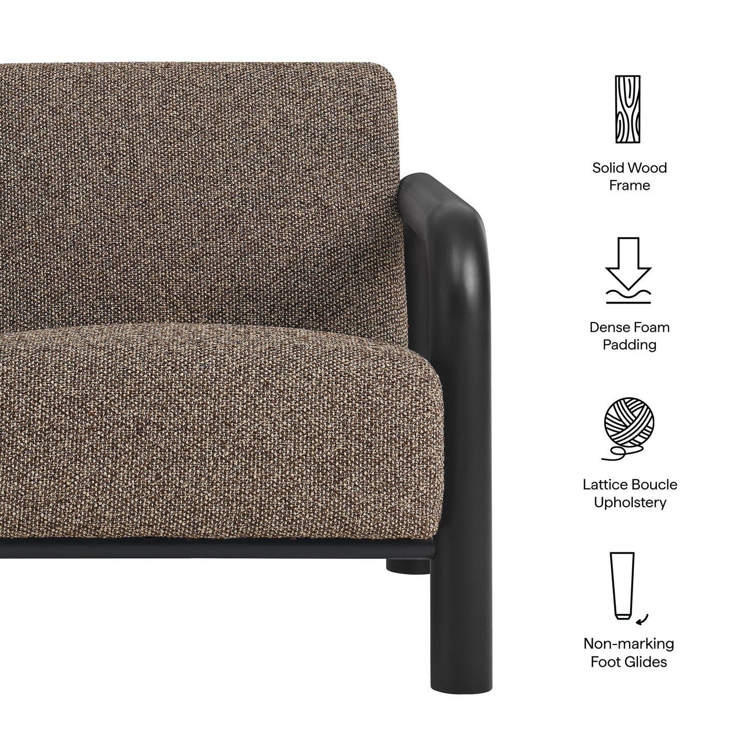 Modway furniture Sereno Boucle Accent Chair - EEI-7391-CRE-OAK