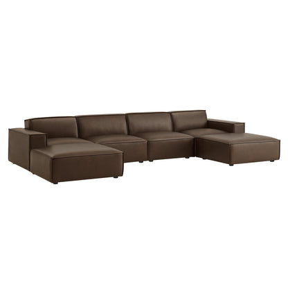 Modway Furniture Restore 6-Piece Vegan Leather Modular Sectional Sofa by Modway - EEI-7418-TST
