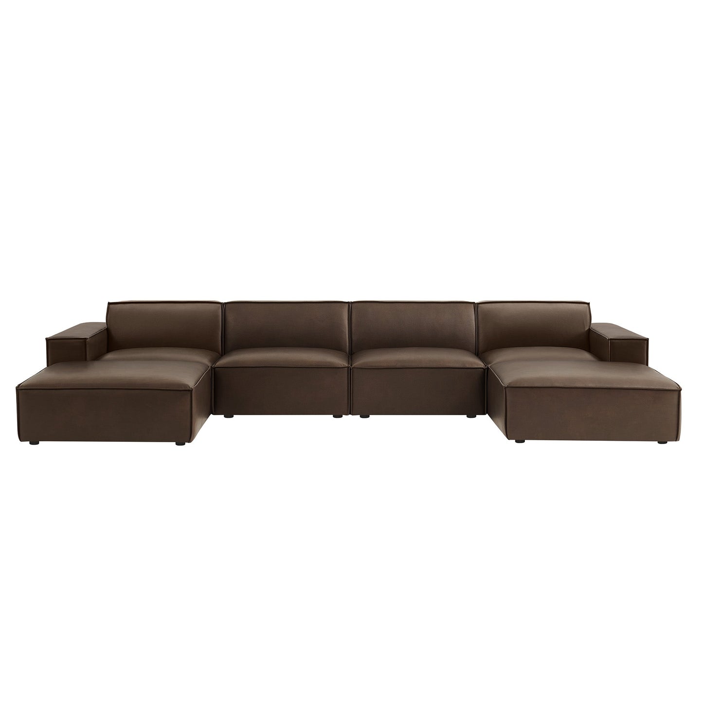 Modway Furniture Restore 6-Piece Vegan Leather Modular Sectional Sofa by Modway - EEI-7418-TST