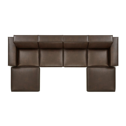 Modway Furniture Restore 6-Piece Vegan Leather Modular Sectional Sofa by Modway - EEI-7418-TST