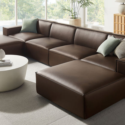 Modway Furniture Restore 6-Piece Vegan Leather Modular Sectional Sofa by Modway - EEI-7418-TST