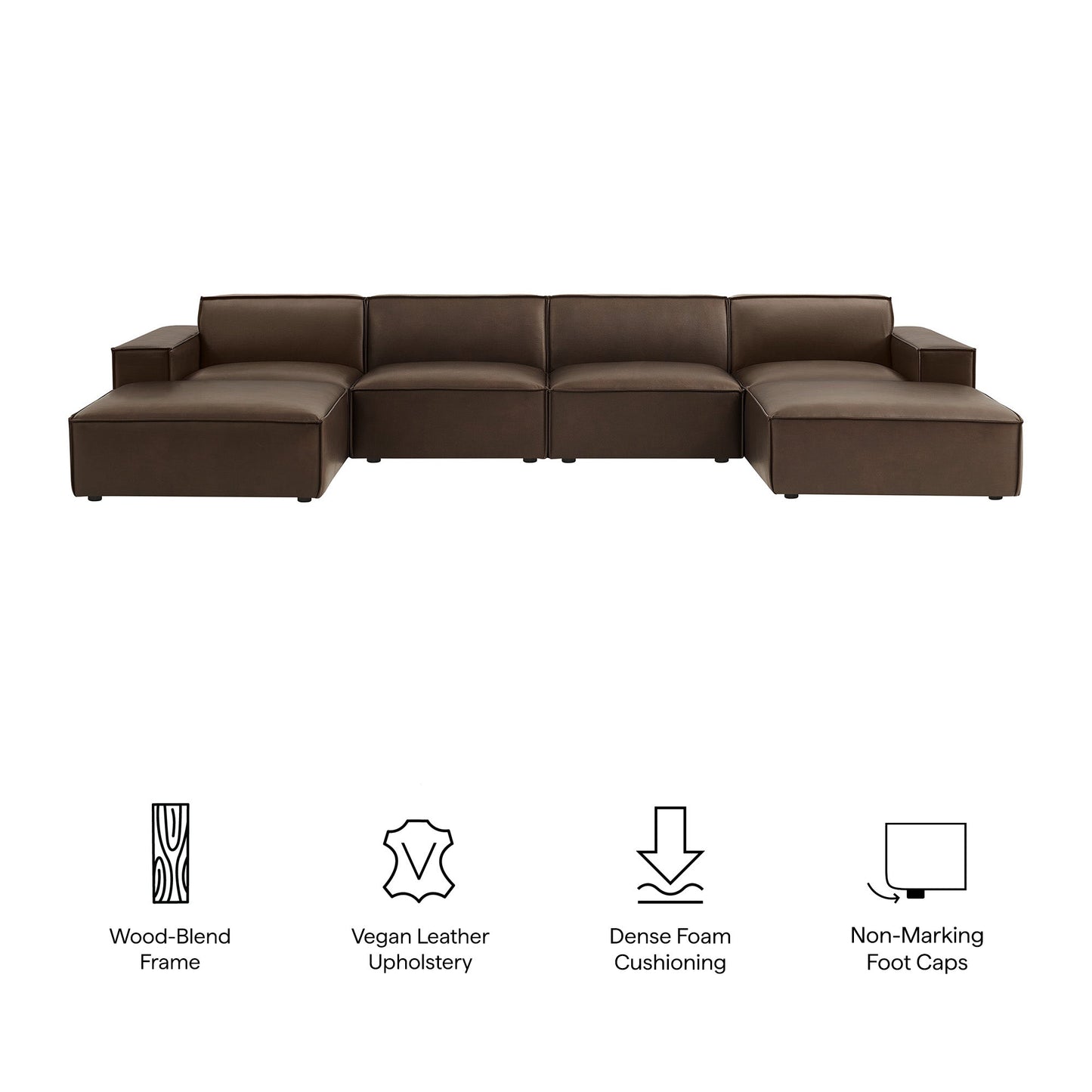 Modway Furniture Restore 6-Piece Vegan Leather Modular Sectional Sofa by Modway - EEI-7418-TST