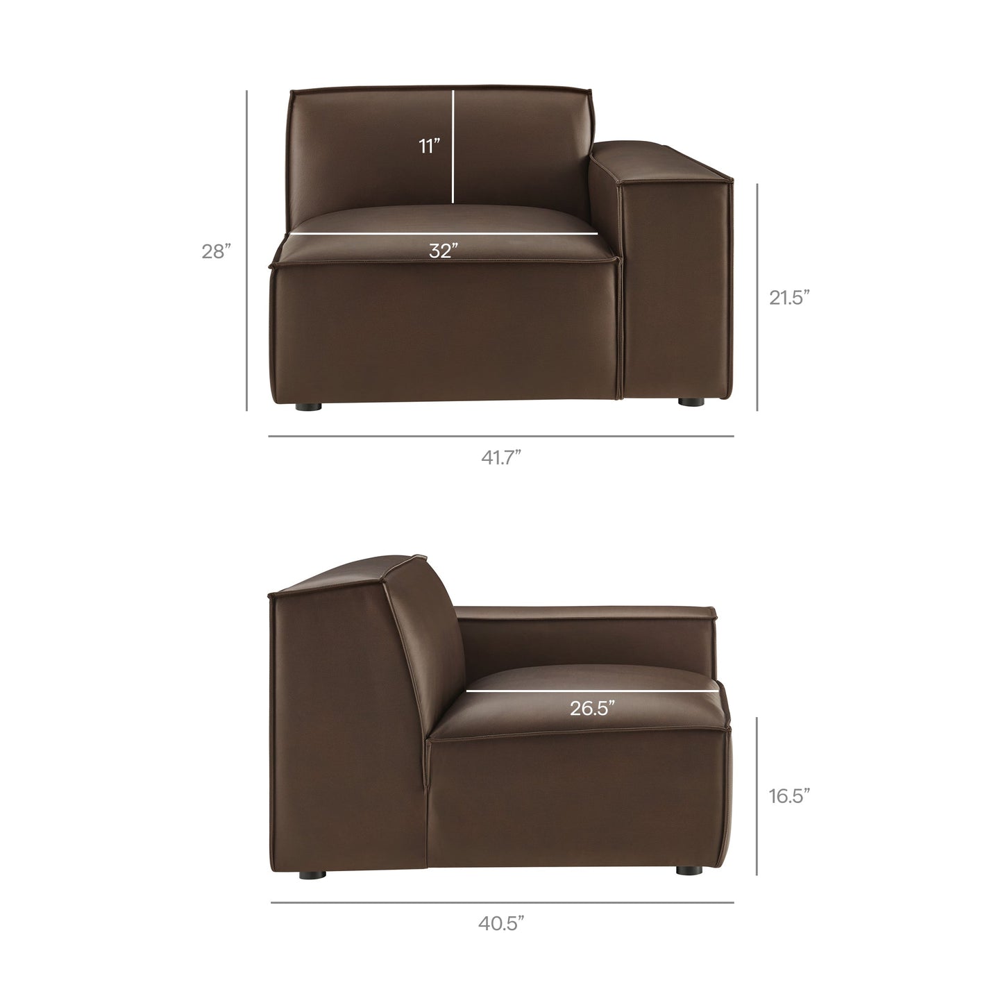 Modway Furniture Restore 6-Piece Vegan Leather Modular Sectional Sofa by Modway - EEI-7418-TST