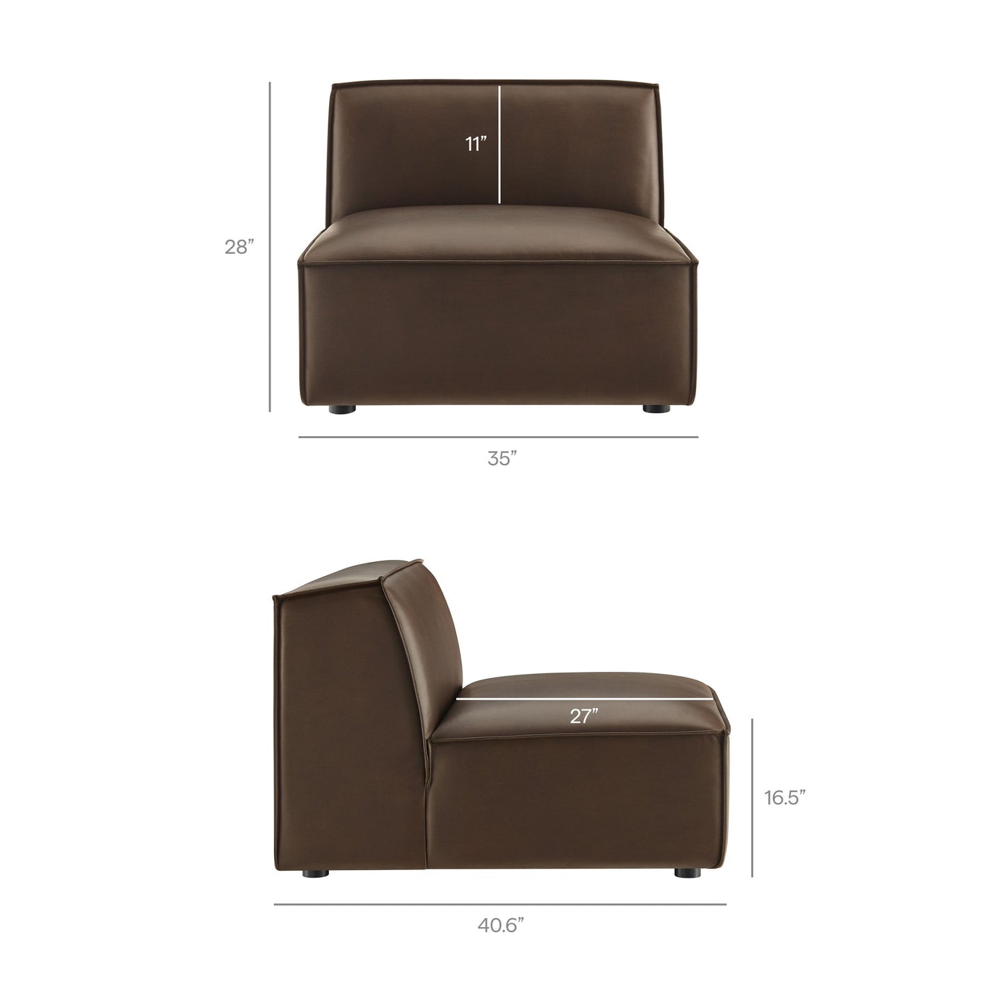 Modway Furniture Restore 6-Piece Vegan Leather Modular Sectional Sofa by Modway - EEI-7418-TST