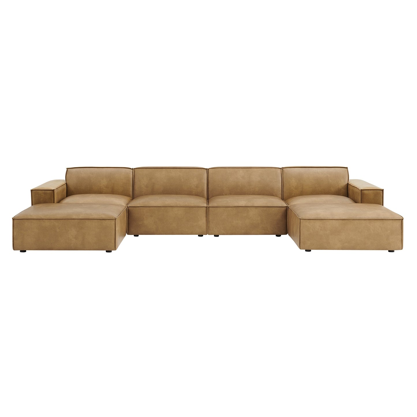 Modway Furniture Restore 6-Piece Vegan Leather Modular Sectional Sofa by Modway - EEI-7418-TST