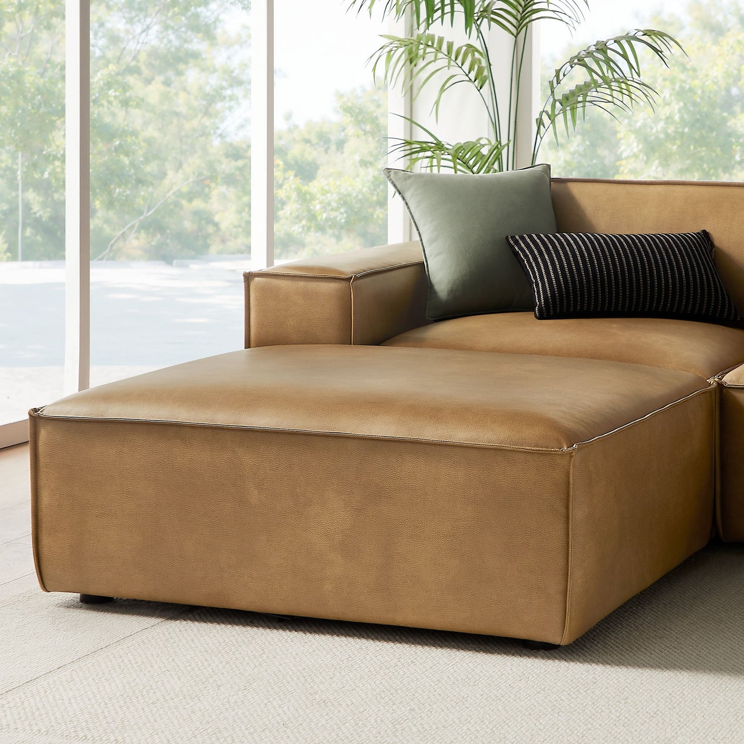 Modway Furniture Restore 6-Piece Vegan Leather Modular Sectional Sofa by Modway - EEI-7418-TST