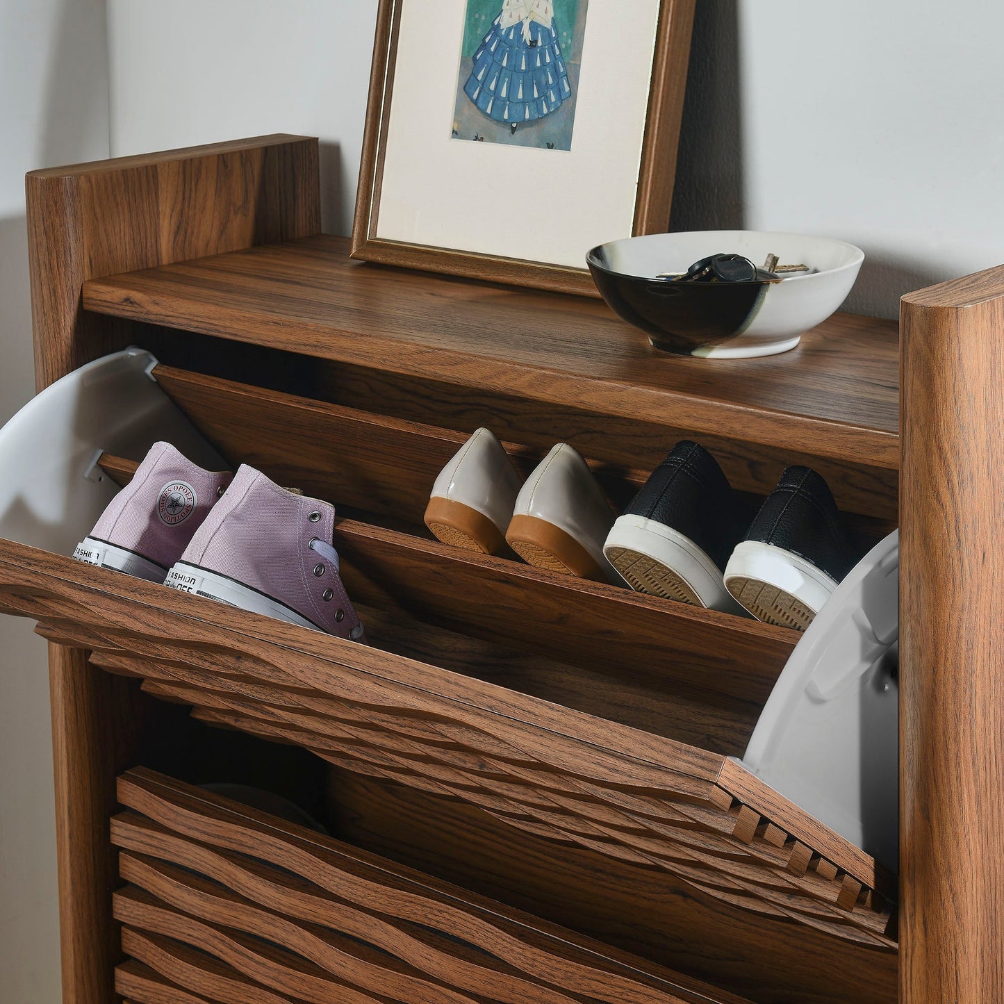 Modway furniture Emric Wave Shoe Cabinet - EEI-7447-WAL