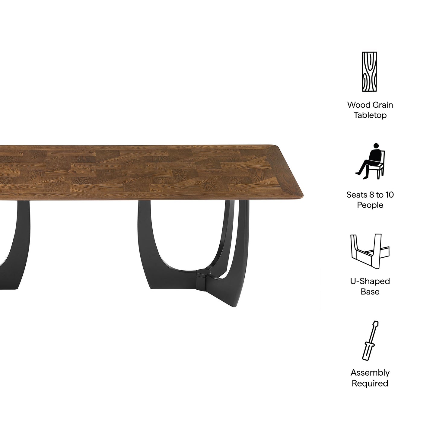 Modway Furniture Wrenly 94” Dining Table - EEI-7462-WAL